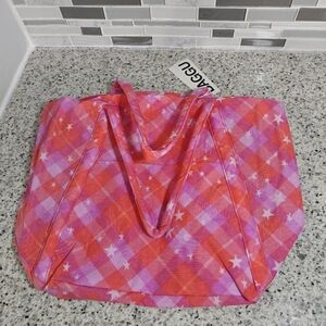 Baggu Cloud Bag (Pink Star Plaid)